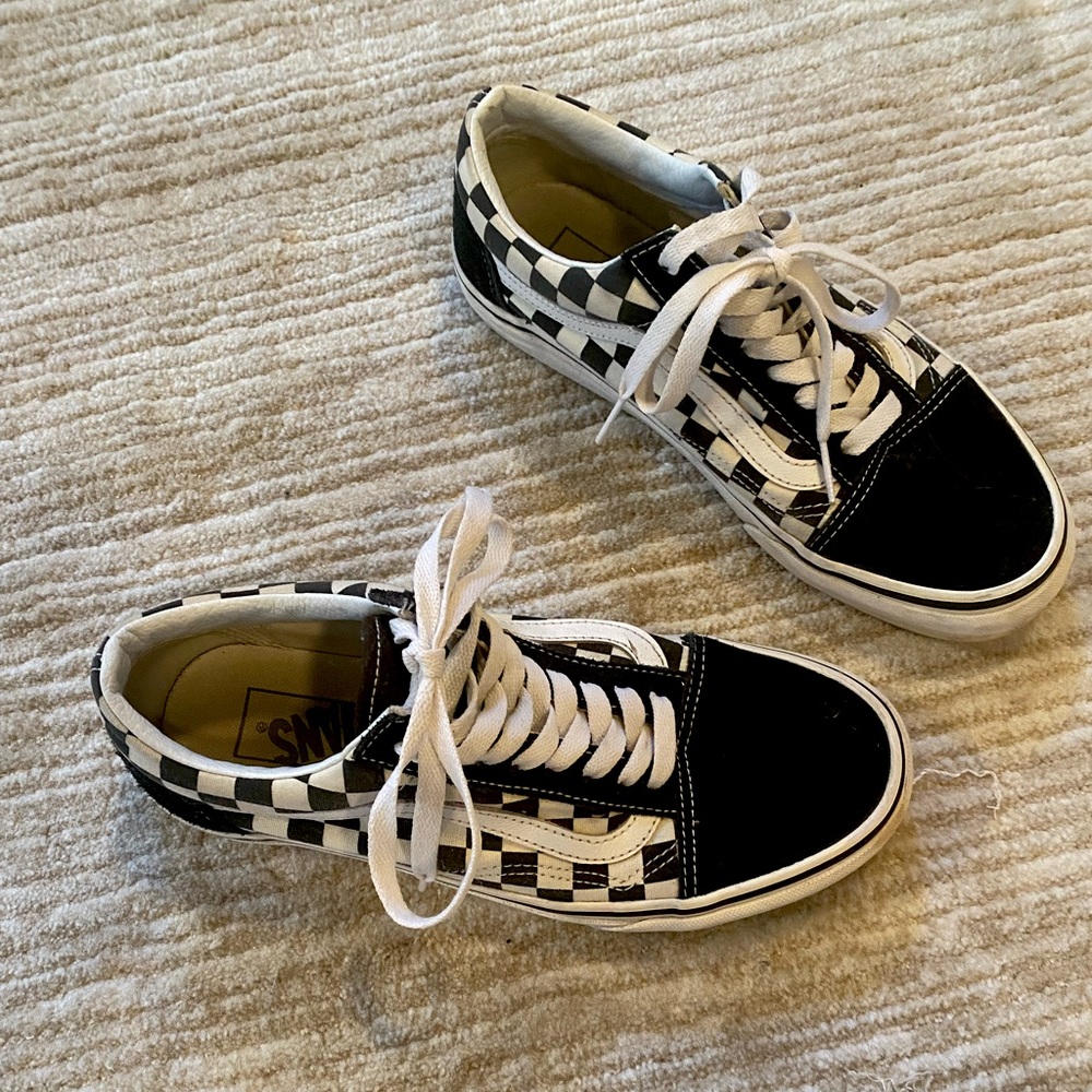 Checkered old skool vans